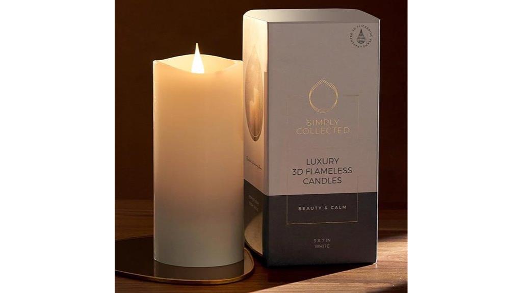 flickering white flameless candle