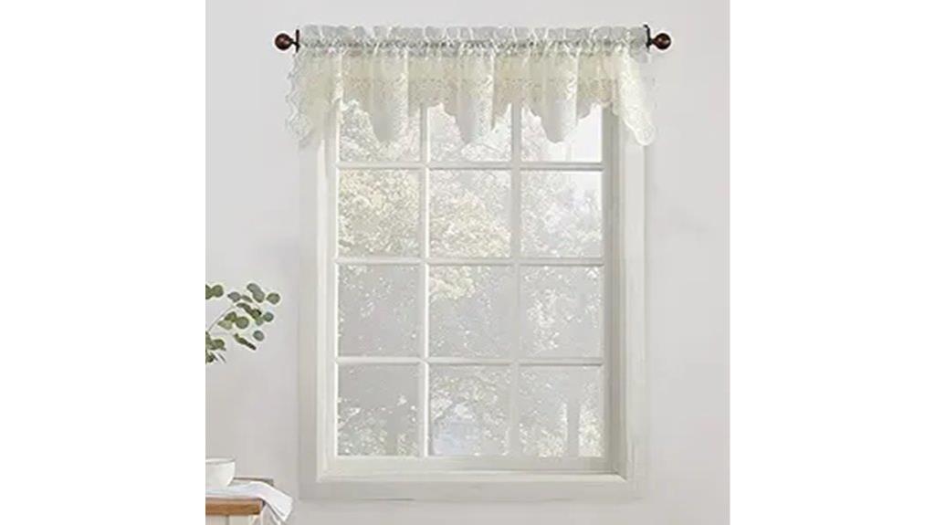 floral lace kitchen valance