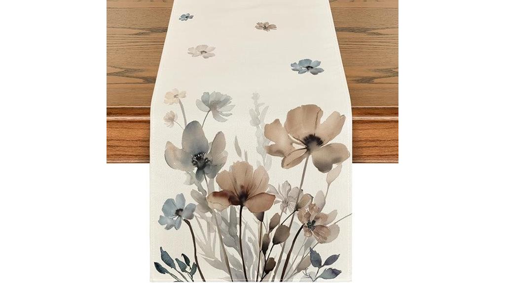 floral leaves table runner