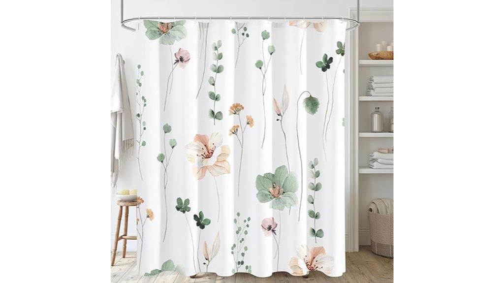 floral watercolor shower curtain