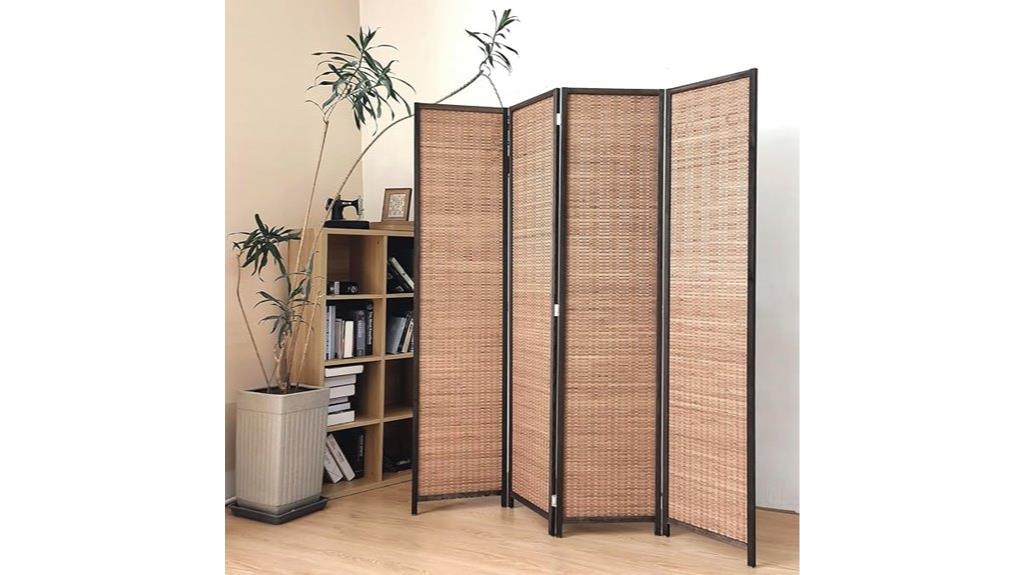 folding bamboo privacy screen