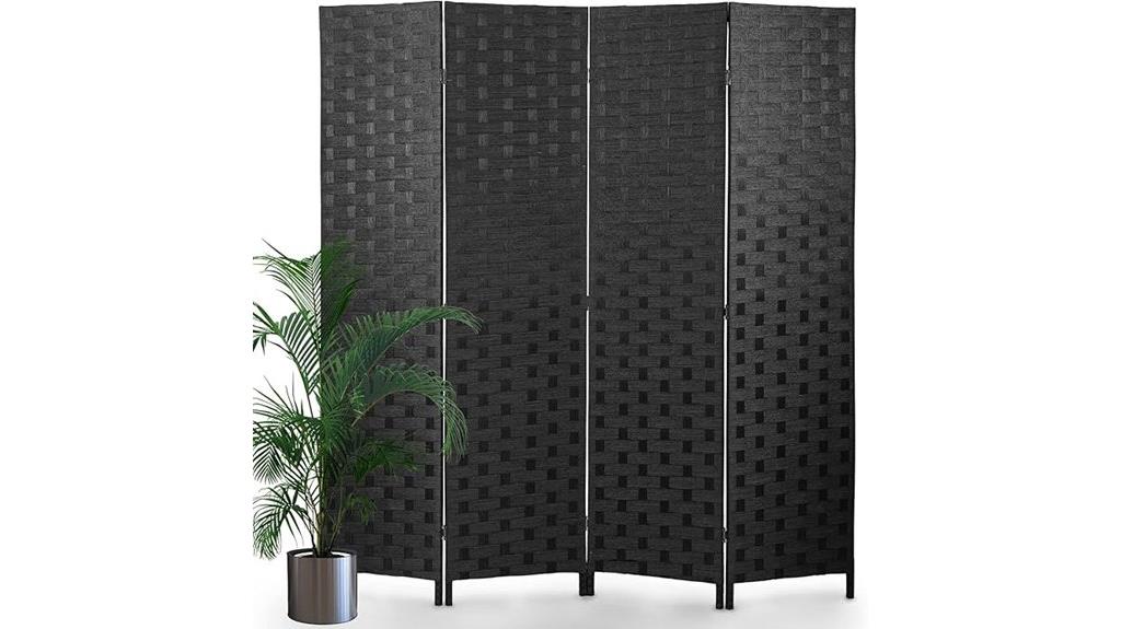 folding black privacy screen