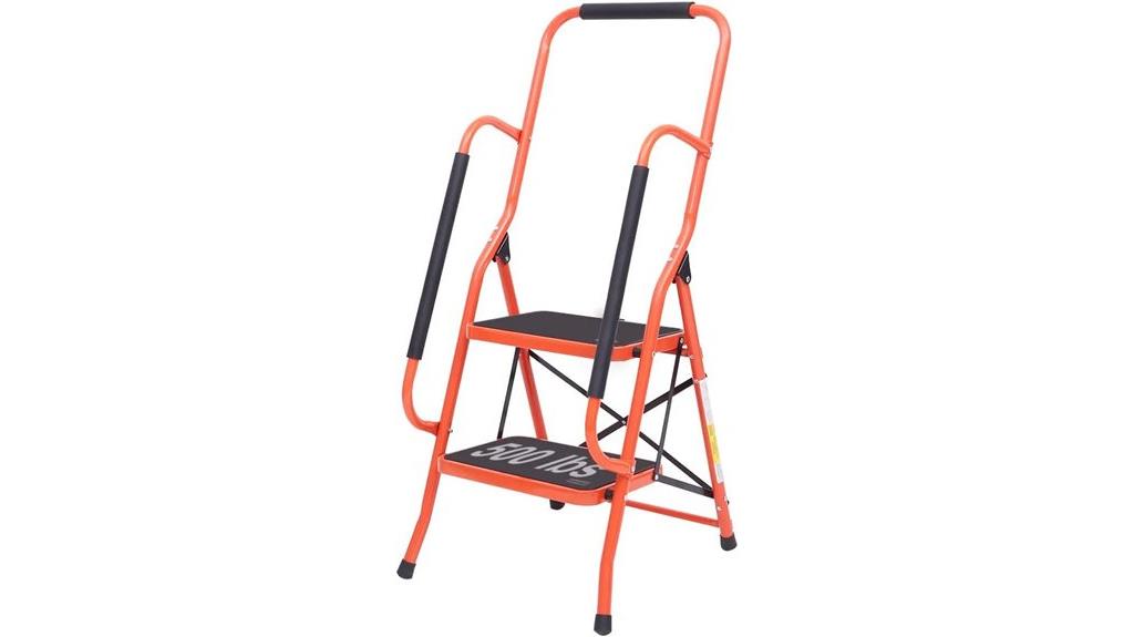 folding ladder with handrails