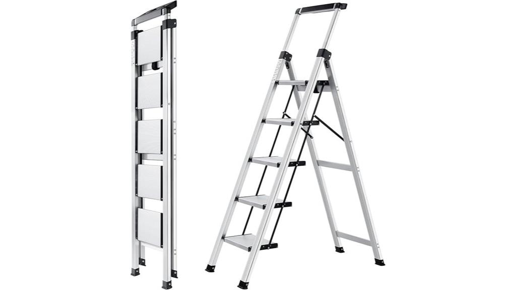 folding ladder with safety