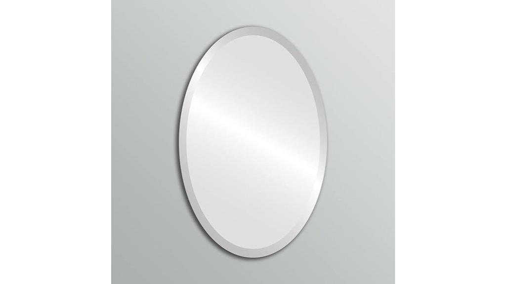 frameless oval mirror design