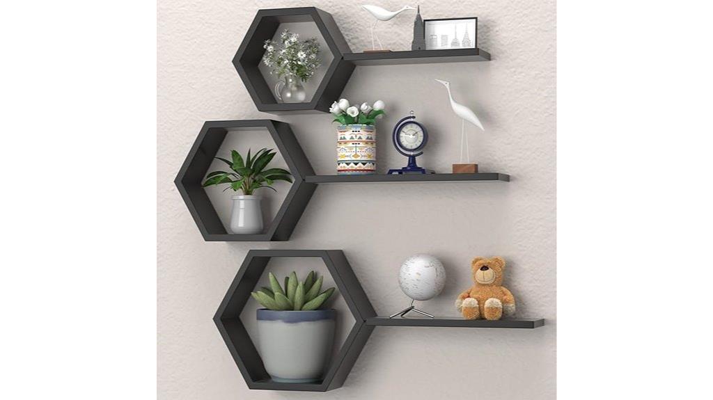 geometric honeycomb shelf set
