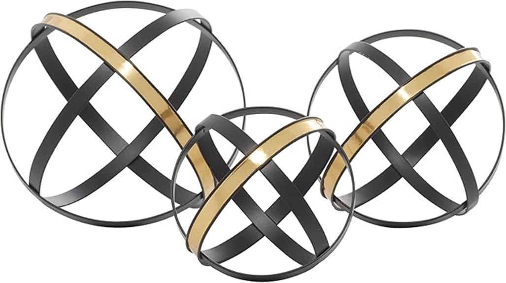 geometric metal sculpture set