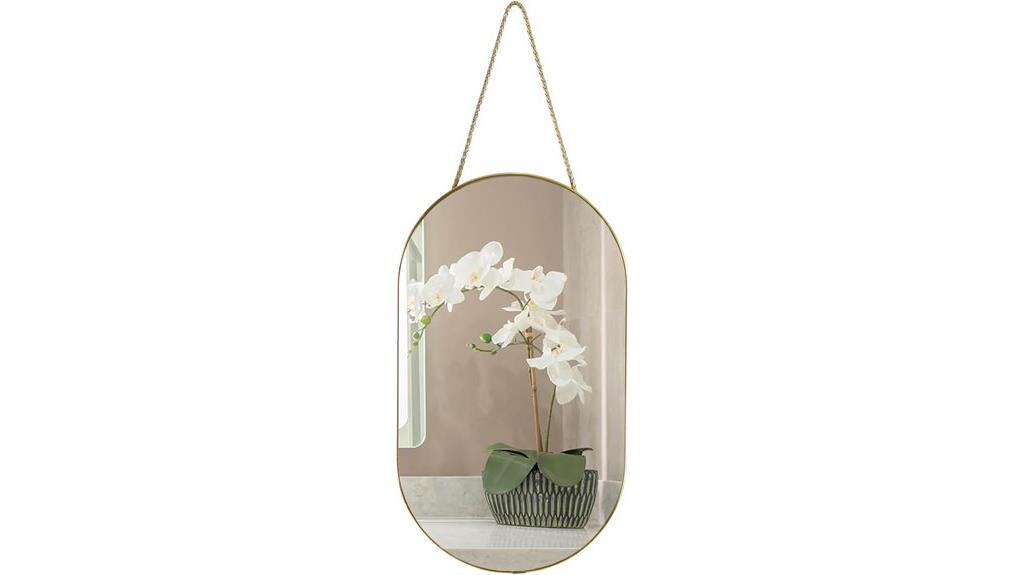 gold oval wall mirror