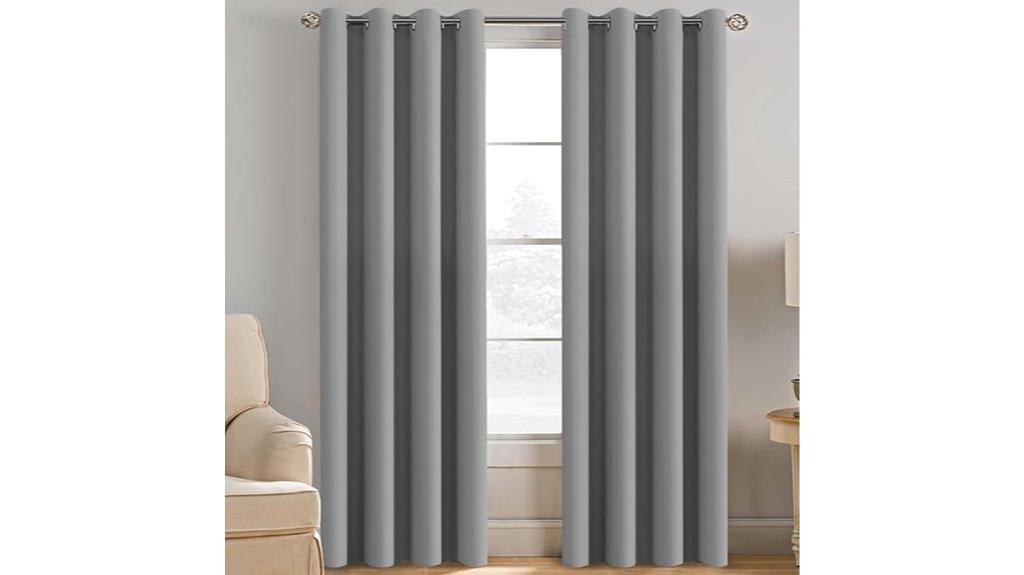 grey blackout curtain panel