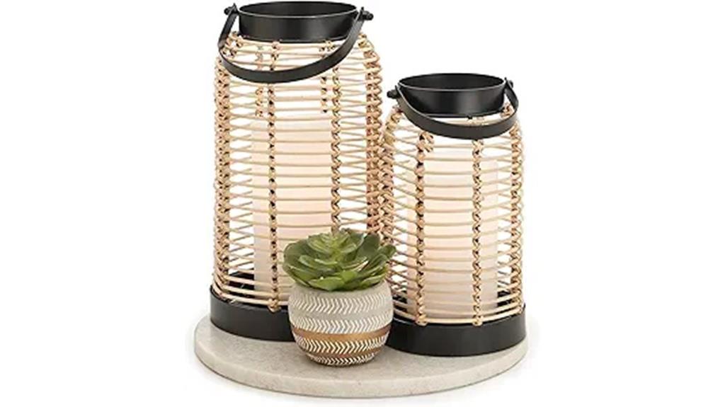 handcrafted rattan lantern decor