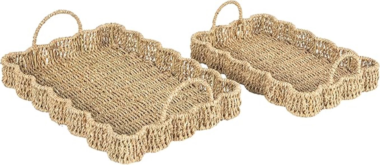 handwoven scalloped edge tray