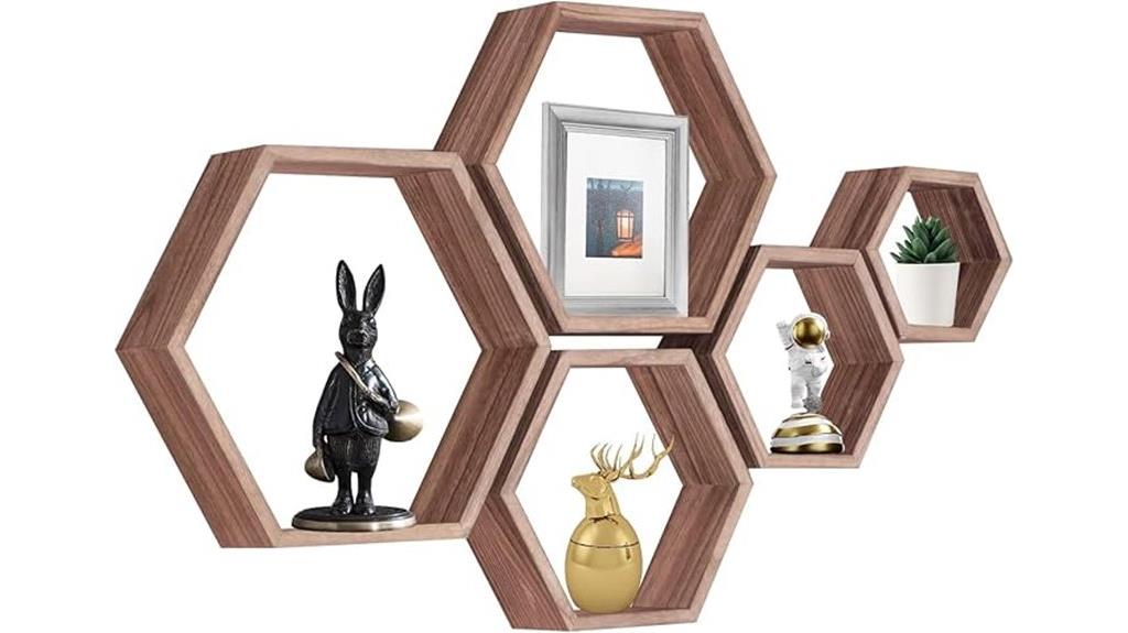 hexagon floating shelf set