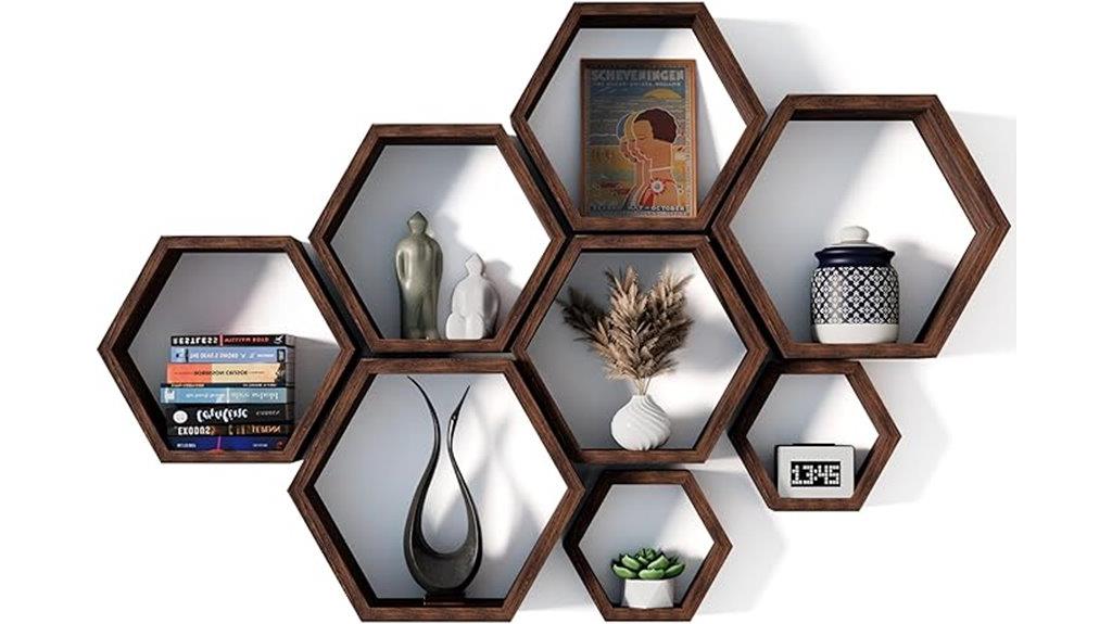 hexagon wall d cor shelves