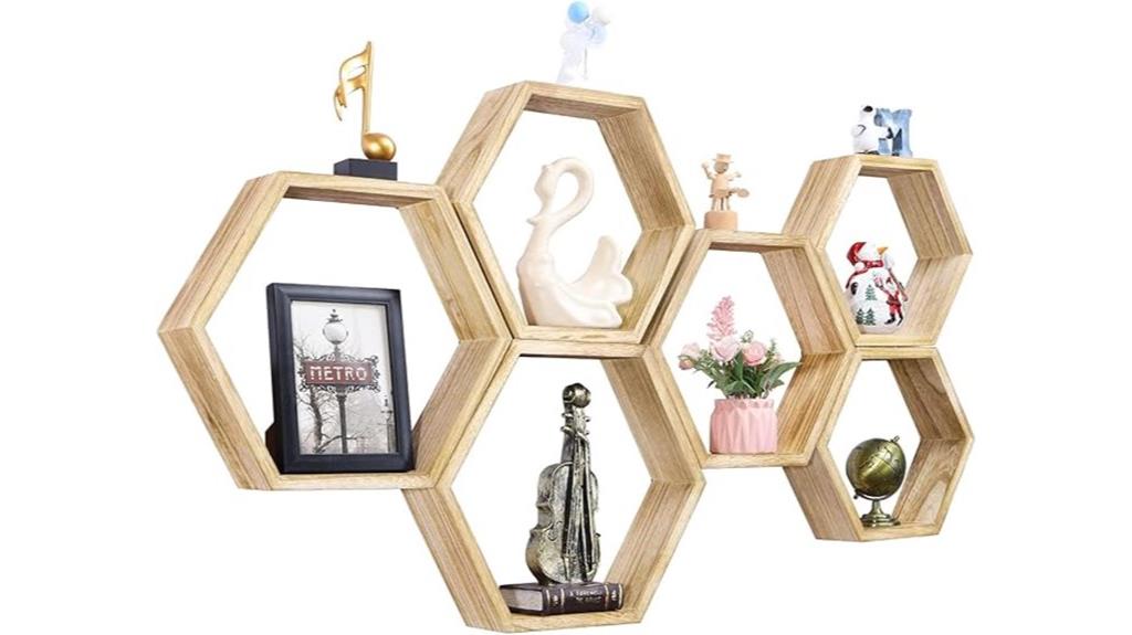 hexagon wall mounted shelving set
