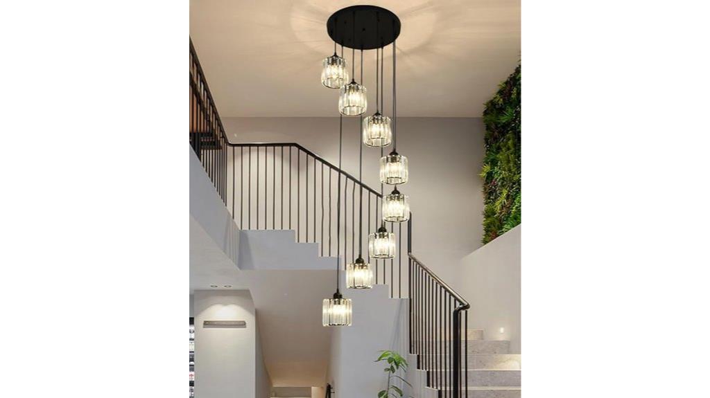high ceiling crystal chandelier