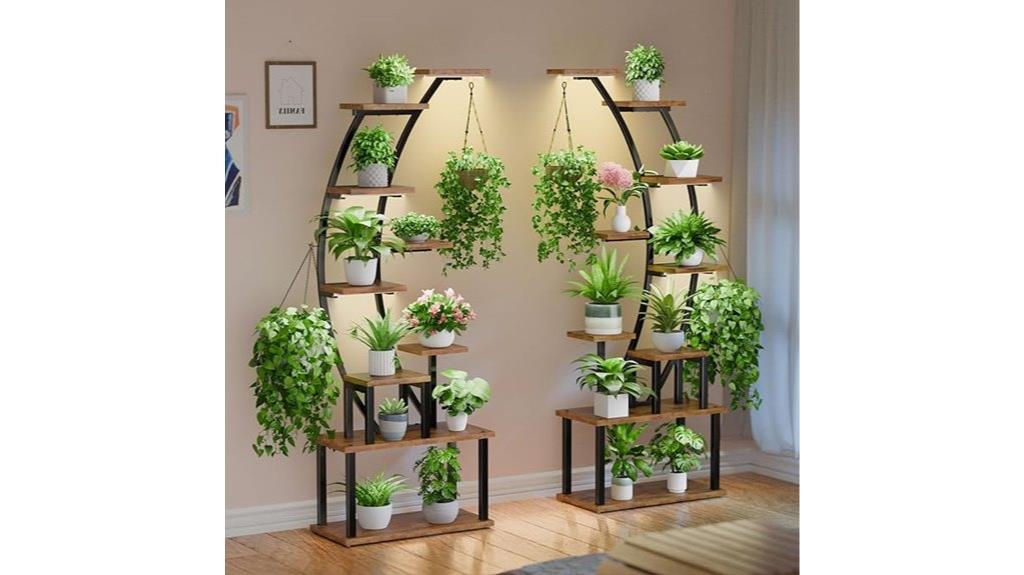 indoor plant stand with lights