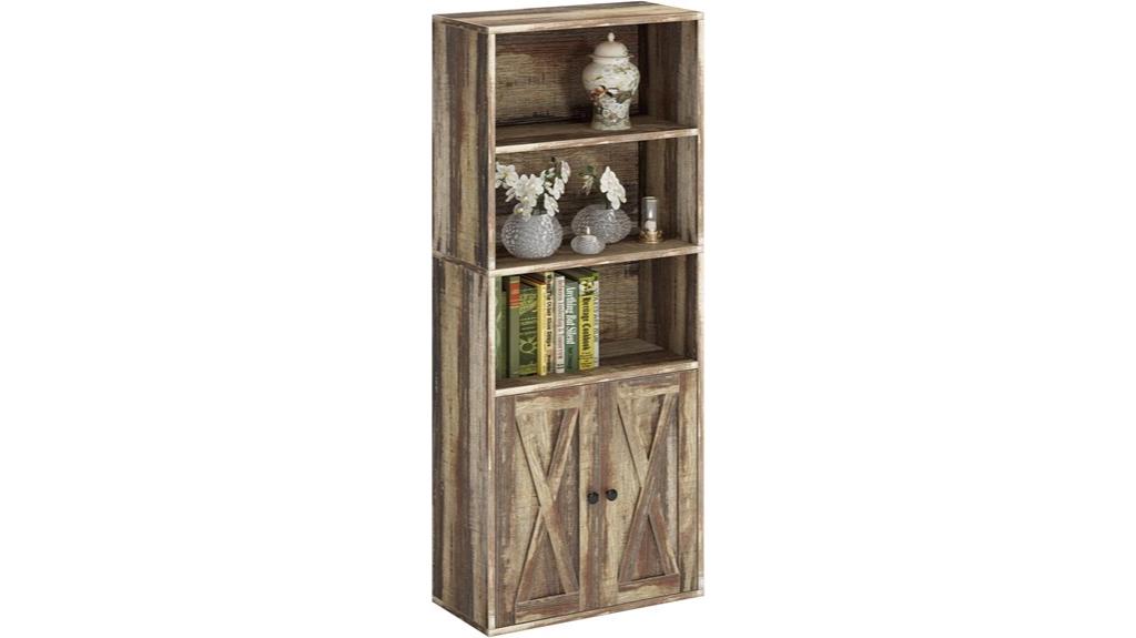 industrial bookshelves with doors