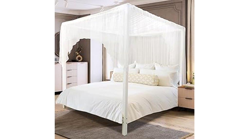 ivory canopy bed curtains