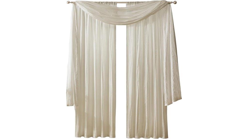 ivory crushed silk curtain set