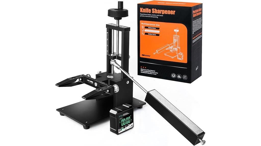 knife sharpener with angle finder