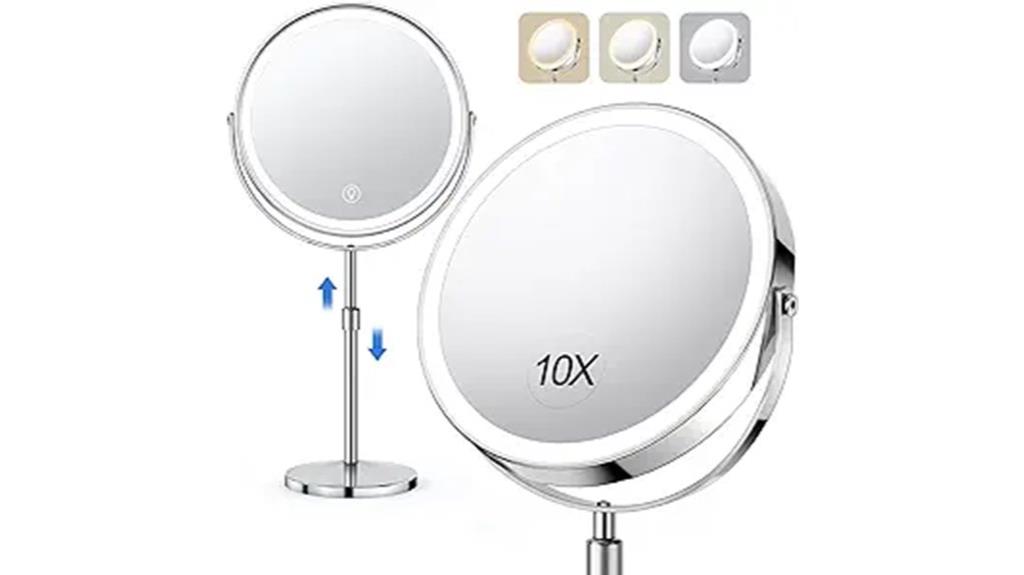 large 10x lighted mirror