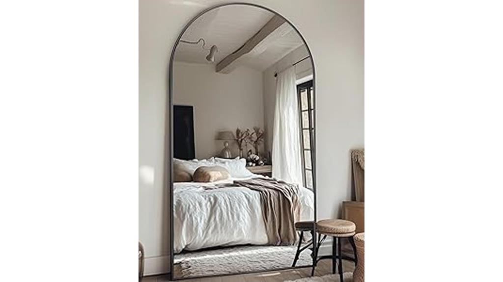 large arched floor mirror