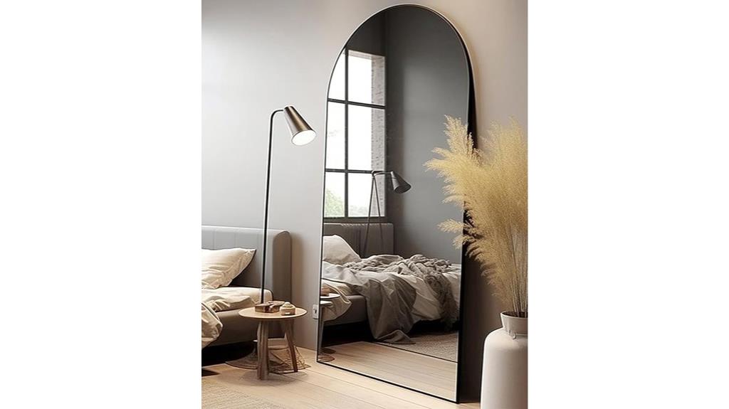 large arched floor mirror