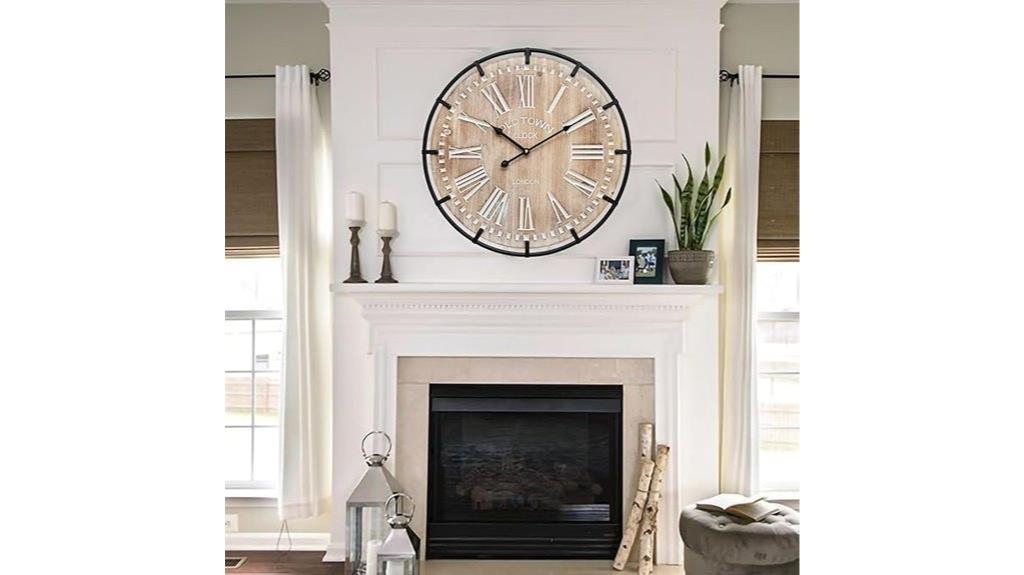 large rustic wall clock