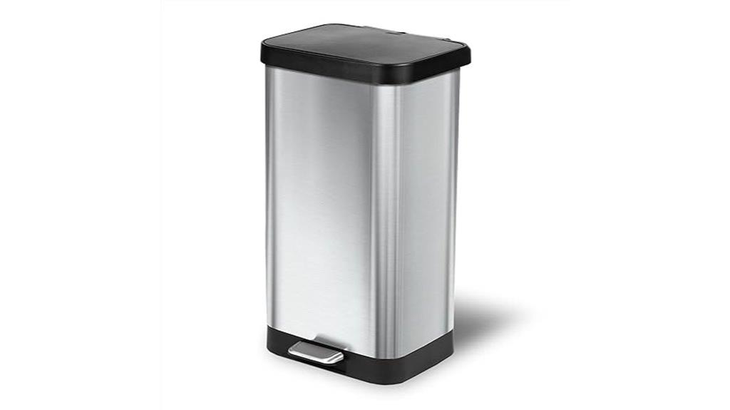 large stainless steel trash can