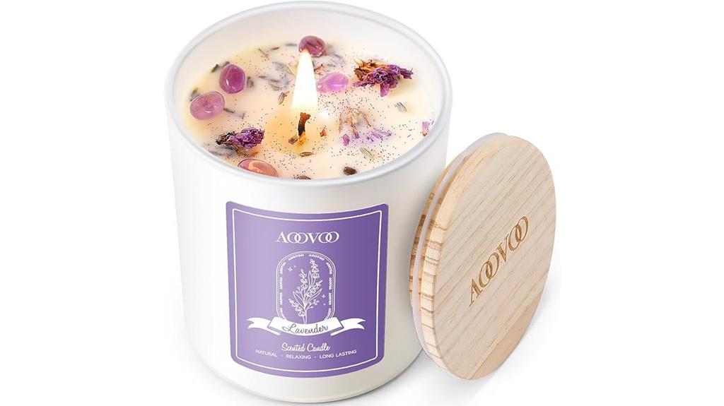 lavender crystal soy candle