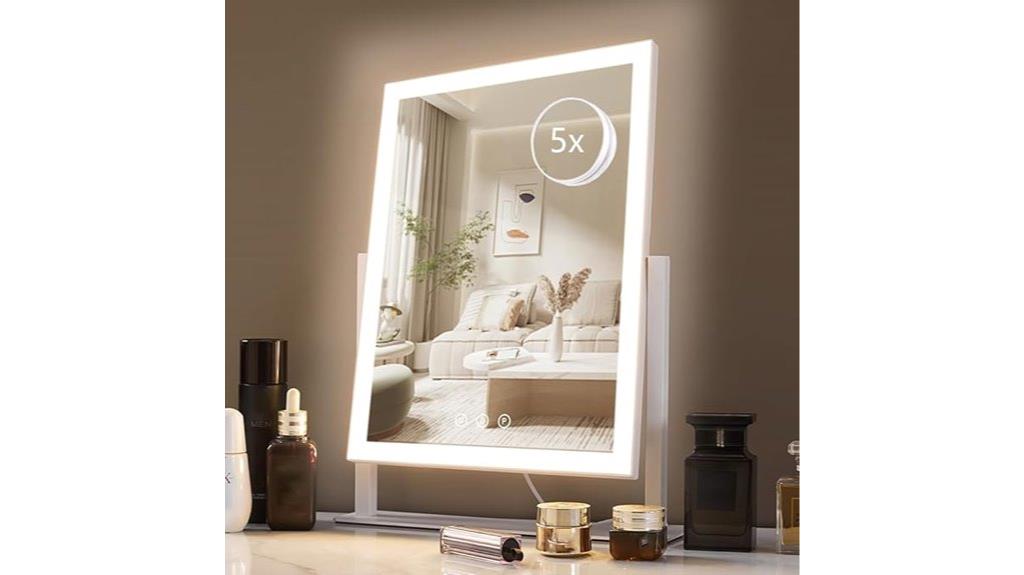 lighted makeup mirror features