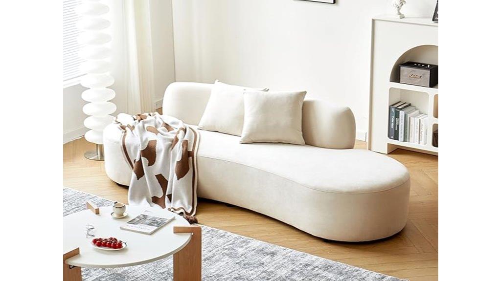 luxury velvet curved sofa