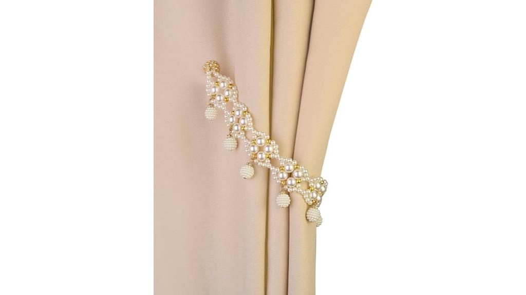 magnetic pearl beaded tieback