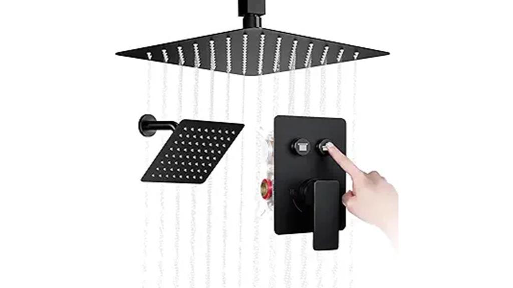 matte black dual showerheads