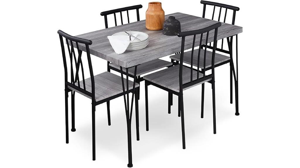 metal and wood dining set