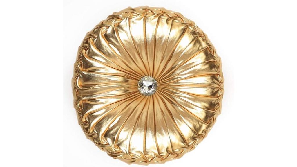 metallic accent round pillow