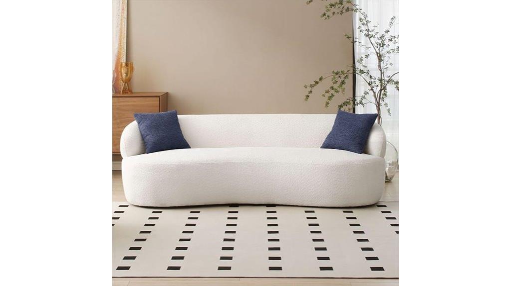 mid century curved sofa