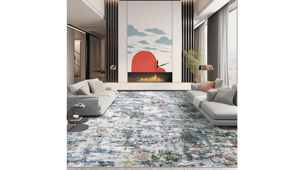 modern abstract washable rug