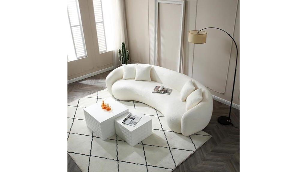modern curved five seater sofa