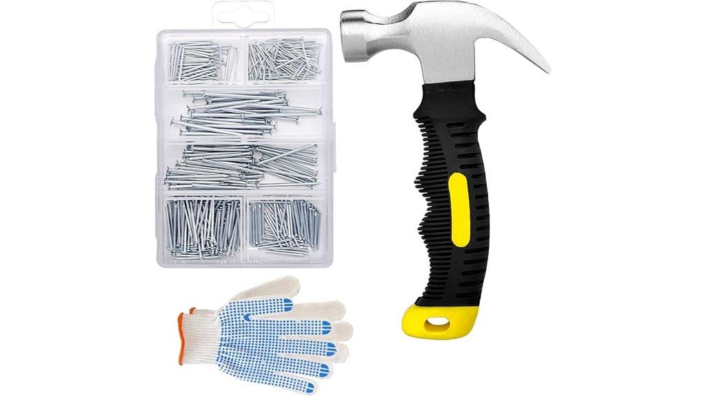 nail assortment with hammer