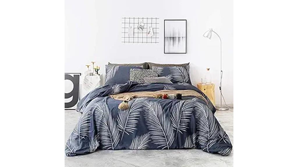 navy blue botanical duvet