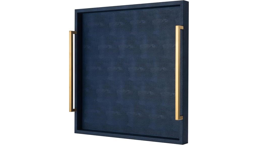 navy blue ottoman tray