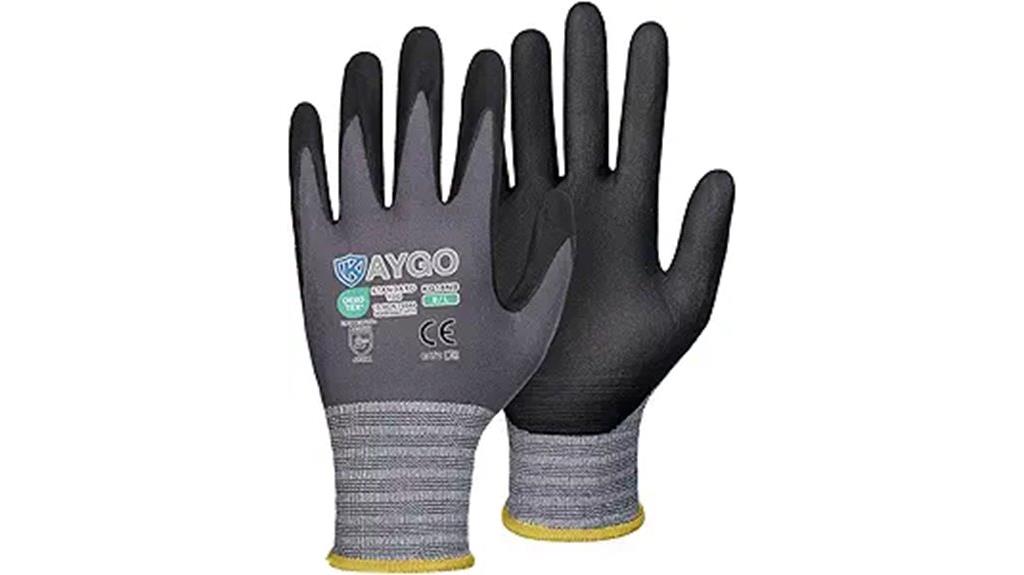 nitrile coated safety work gloves