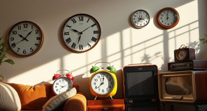 nostalgic retro clock decor