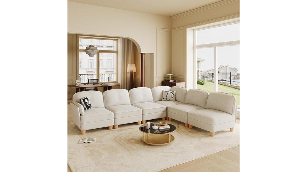 oversized modular fabric sofa