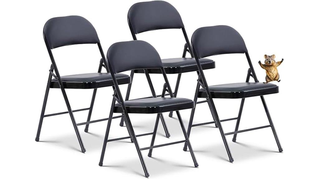 padded folding chairs set