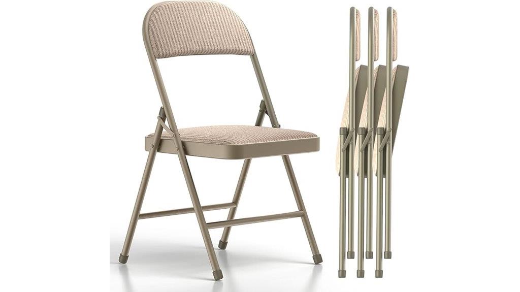 padded folding chairs set