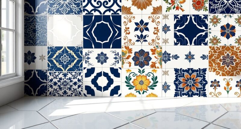 patterned tiles for flooring