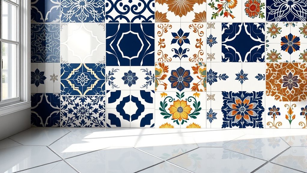 patterned tiles for flooring