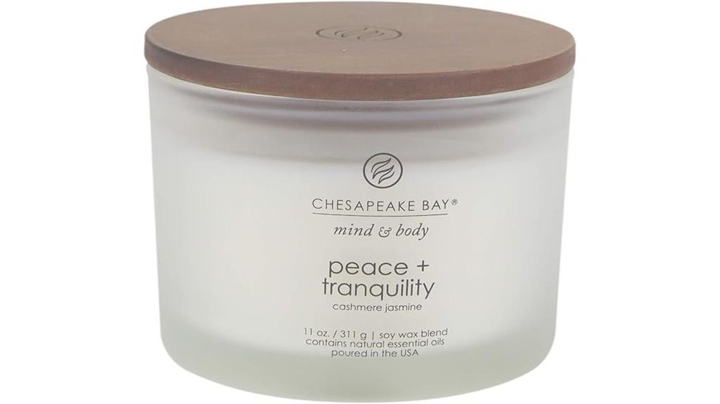 peaceful scented 3 wick candle